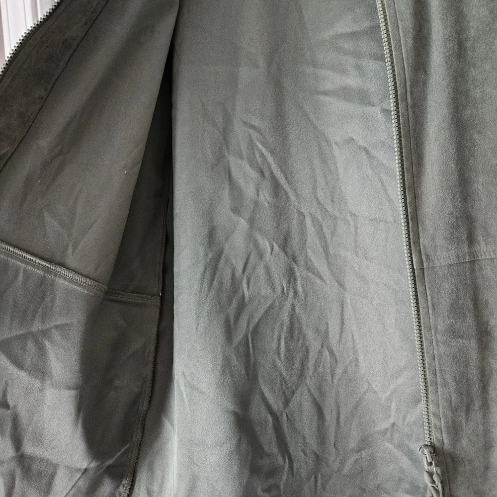 Vintage Joanna Jacket Women Medium Green Stretch Western Boho Festival Zip Up‎